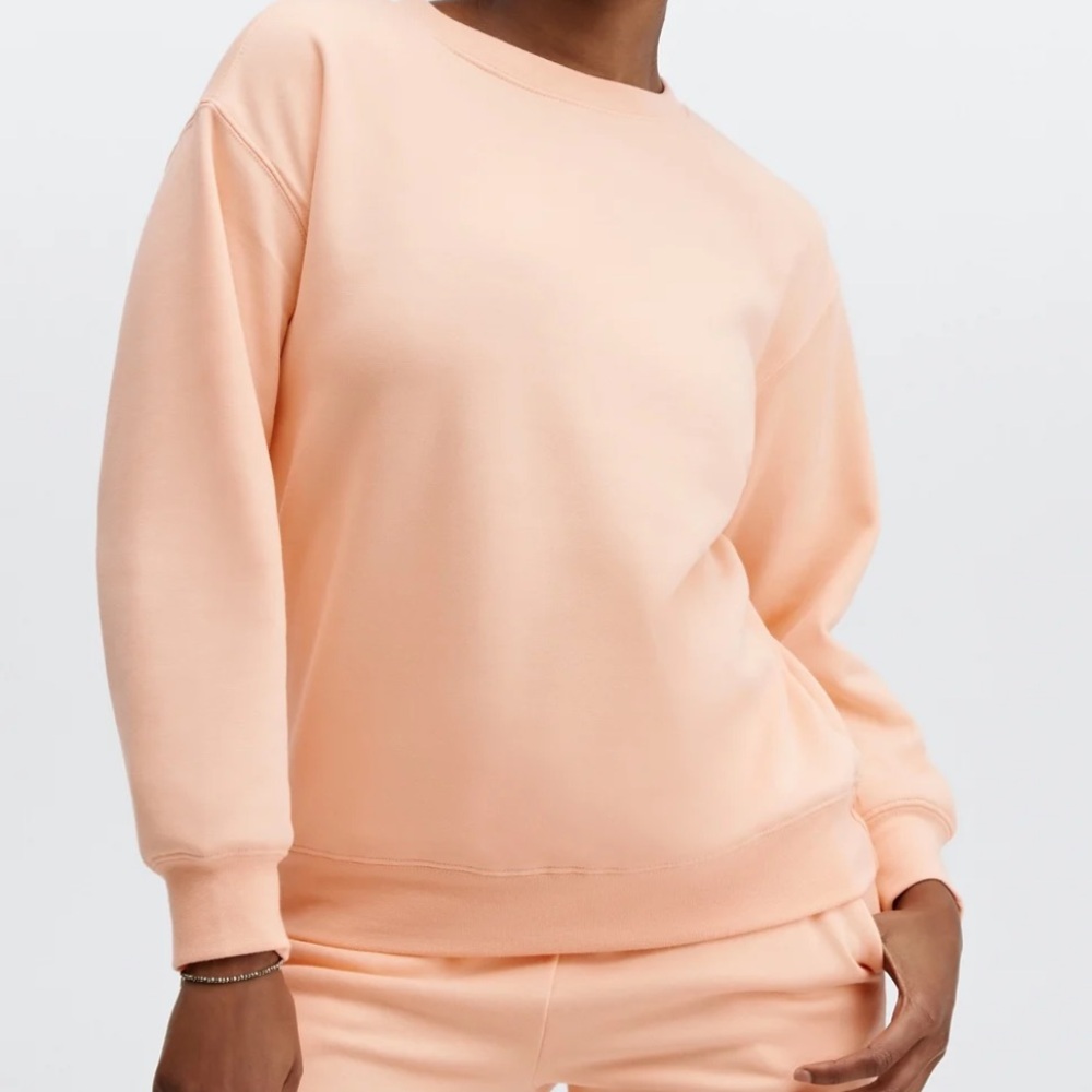 Fabletics Peach Women's Boyfriend-Fit Crewneck Sweater